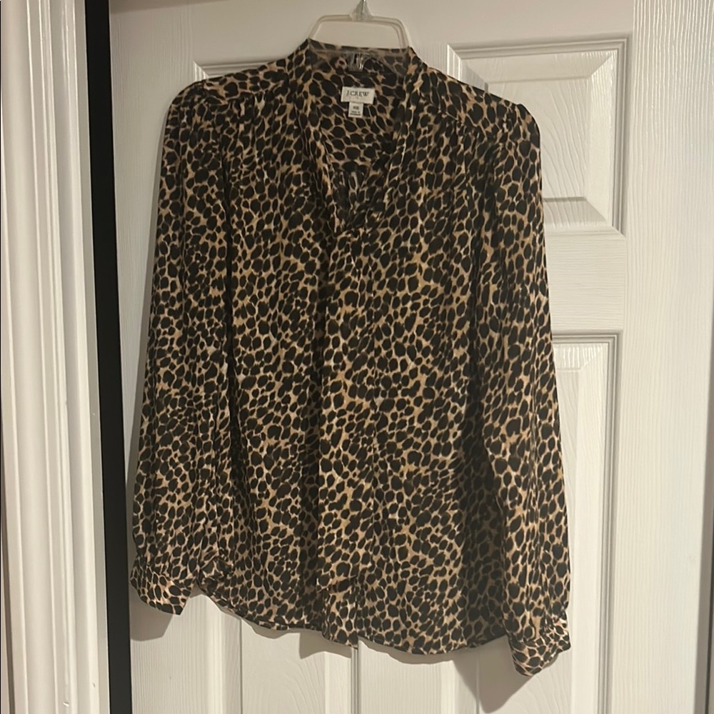 J Crew, Women’s Cheetah blouse, Size XS